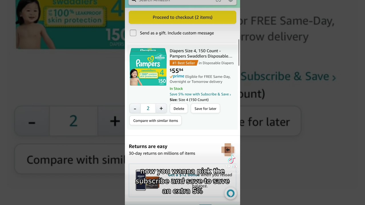 Save 50% on pampers diapers on Amazon! 