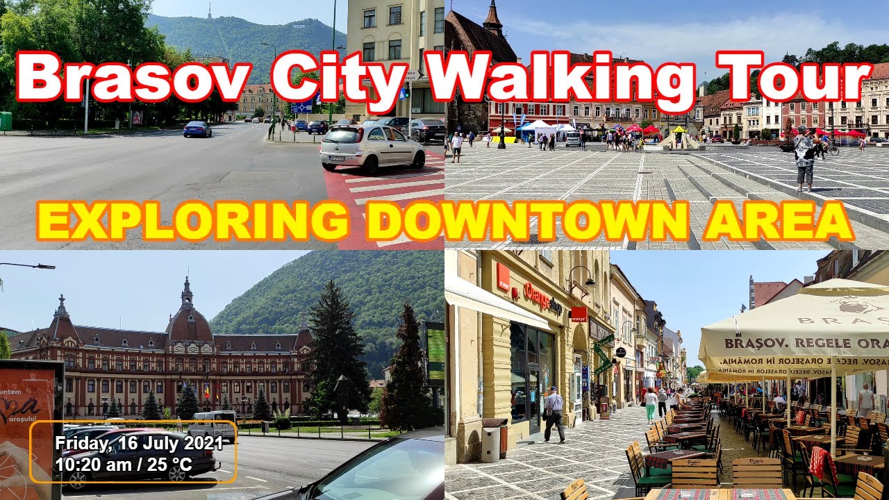 Brasov City Walking Tour 👉 EXPLORING DOWNTOWN AREA (16.07.2021 / 10:20/25 °C) 🚶‍♂️🌞 🇷🇴