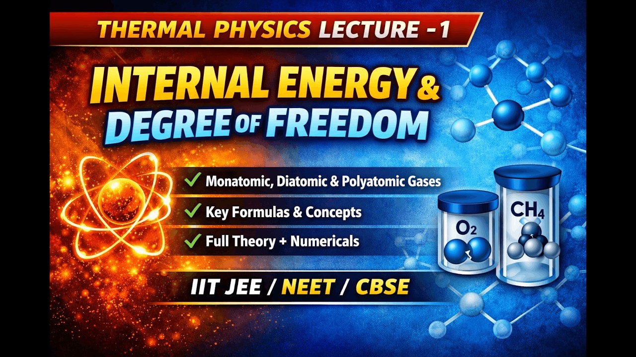 Internal Energy & Degree of Freedom | Thermal Physics Lecture-1 | IIT/JEE/NEET