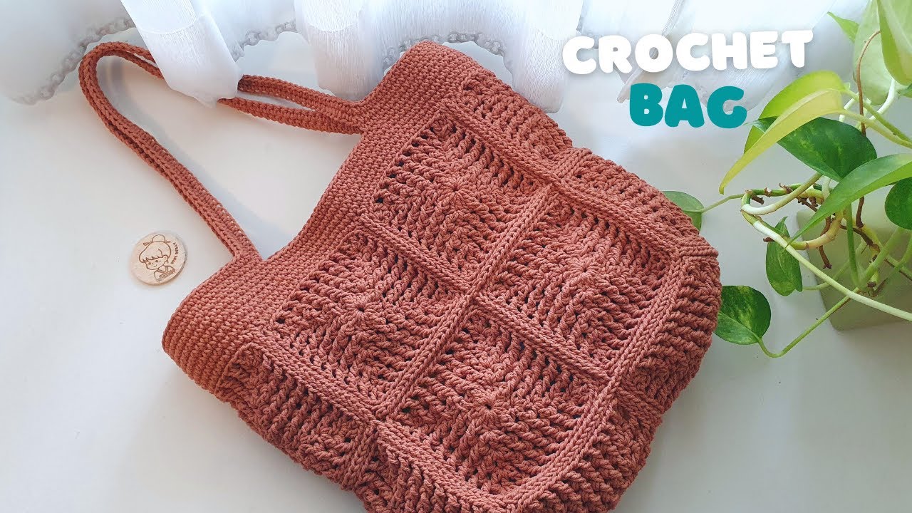 Super Elegant Crochet Granny Square Bag | How to crochet granny square tote bag | ViVi Berry Crochet