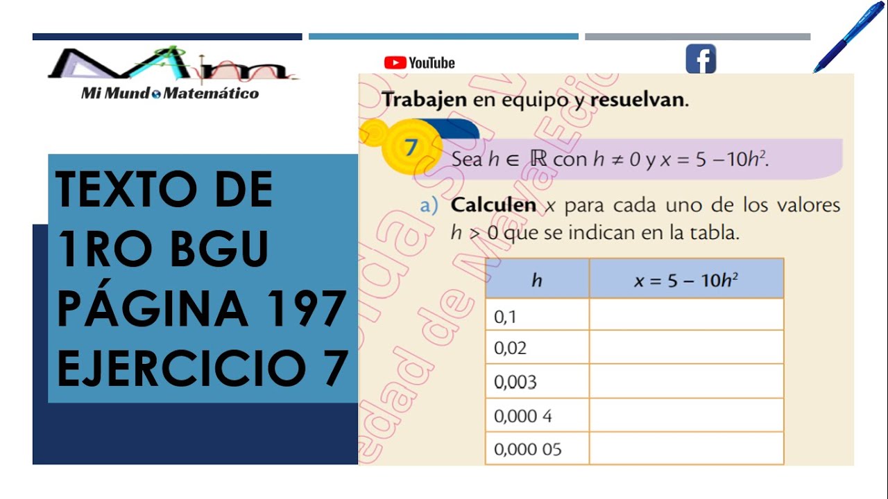 COCIENTE INCREMENTAL EJERCICIO 7 DE LA P&Aacute;GINA 197 DEL TEXTO DE MATEM&Aacute;TICA DE 1RO BGU