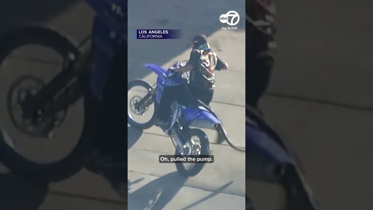 Dirt bike rider refuels during chaotic LA Police chase | Car Chase Channel