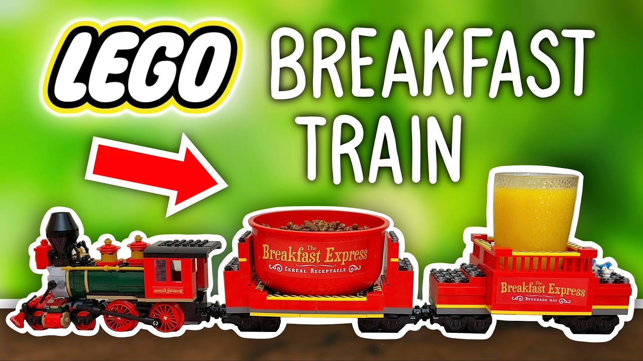 I Built a LEGO Breakfast Train! (Rube Goldberg Machine)