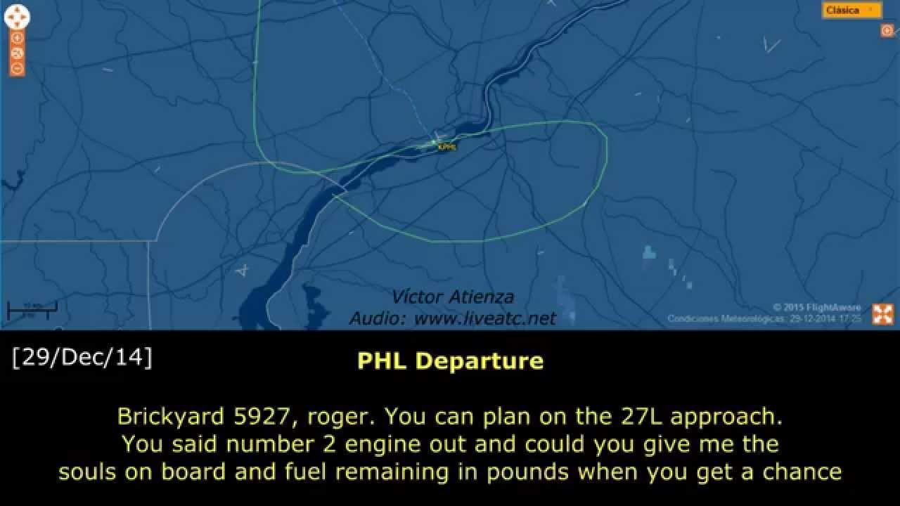 [REAL ATC] Republic Airlines ENGINE OUT at Philadelphia