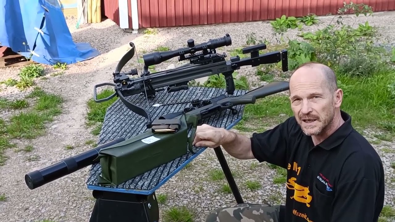 WOLFSZEIT-Test: Armbrustpfeil gegen Gewehrmunition auf Sandsack