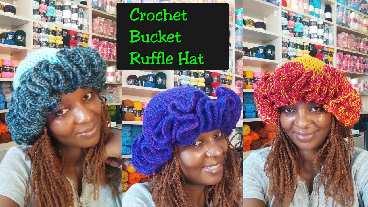How to Crochet a Bucket Ruffle Hat | No Elastic Band Needed!