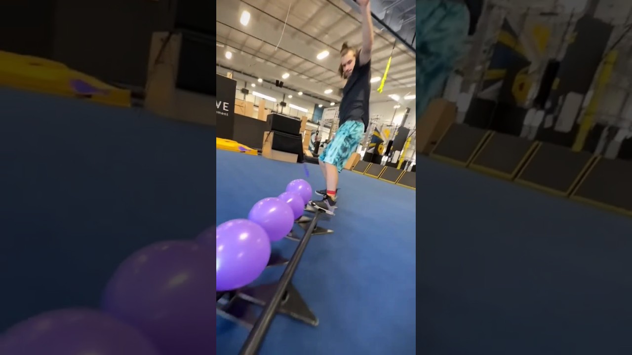 Balloon Pop Cpompilation 🤯 #bouldering #parkour #climbing #tumbling #bike #cheer #funny #trampoline