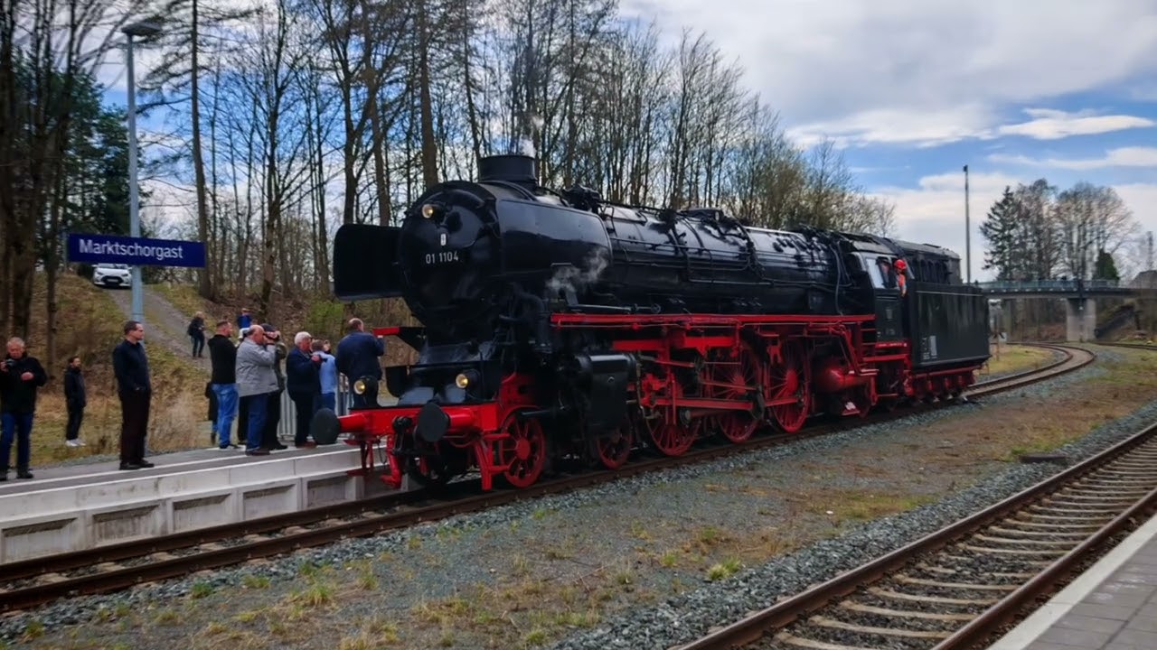 Marktschorgast 05.04.2025 Schnellzug-Dampflok 012 104-6 (01 1104) Deutsches Dampflokmuseum DJI Flip