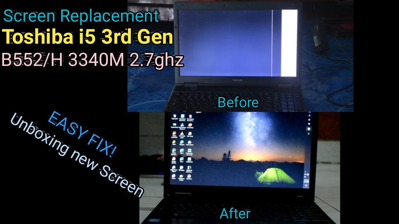 Screen Replacement Toshiba Dynabook B552/H i5 3rd gen 3340M LTN156AR21