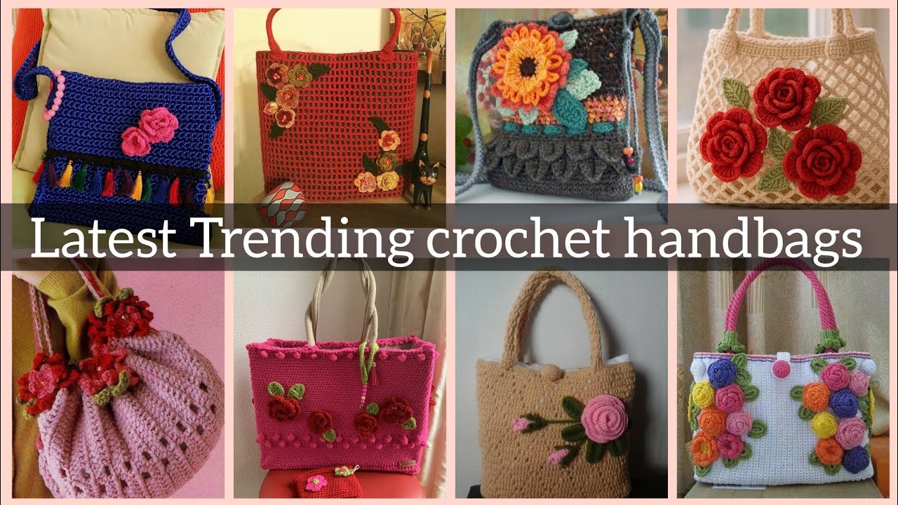Latest Trending crochet handbags stylish designs for ladies #crochet #handbags 