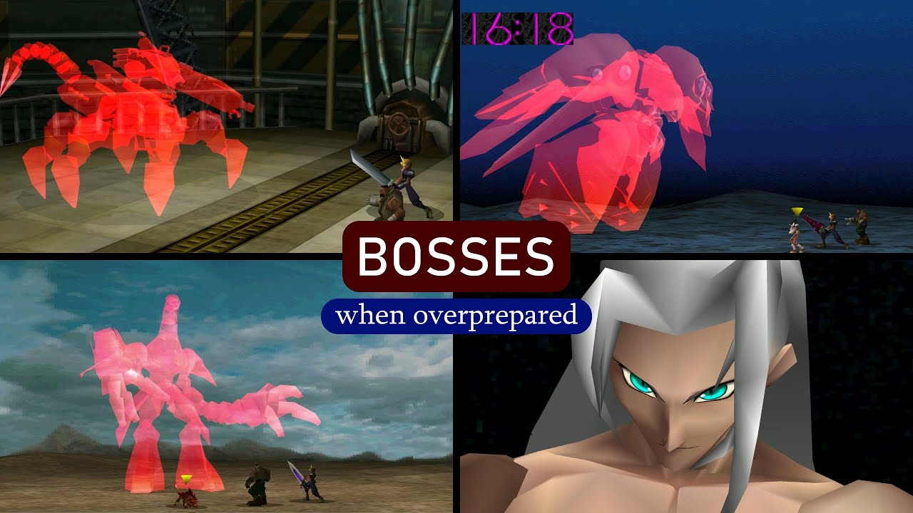 Final Fantasy VII - All Bosses | Overprepared Kills Montage