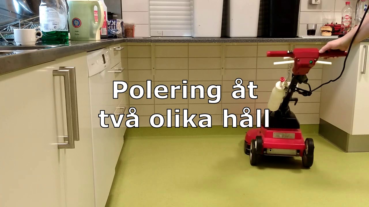 Polera plastgolv (köksgolv) med en polermaskin