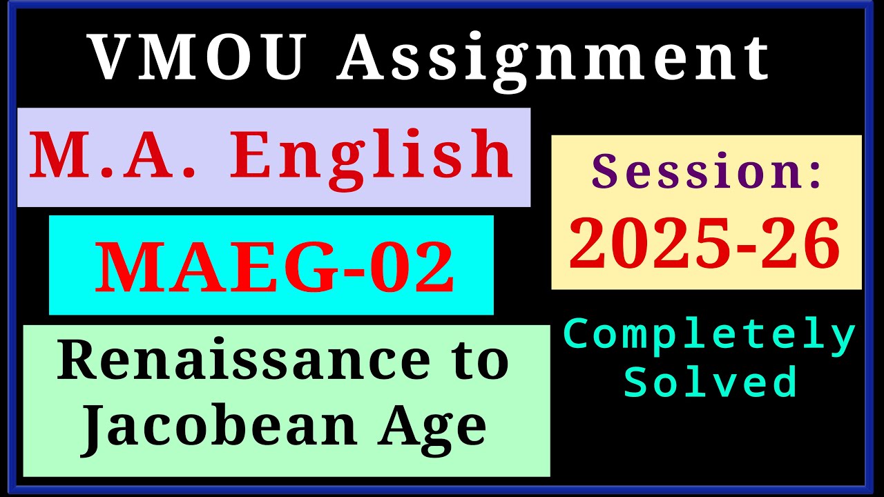 VMOU MAEG 02 Assignment July 2025 January 2026 VMOU MA English Assignment 2026 Previous Year Solved