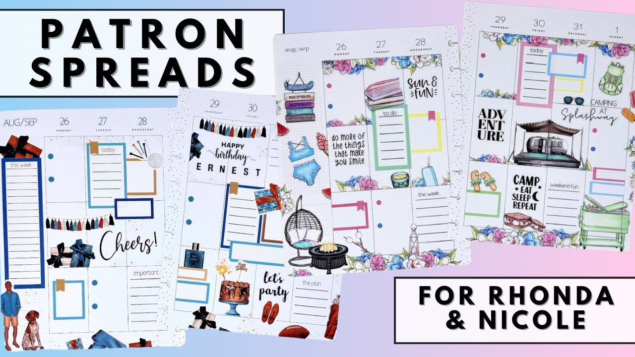 PLAN WITH ME | PATRON SPREADS FOR RHONDA & NICOLE | THE HAPPY PLANNER