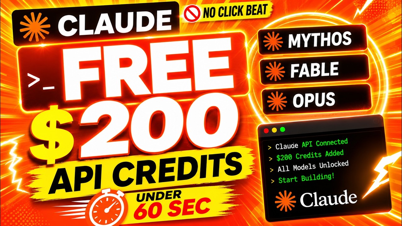 FREE Claude Code + $200 FREE API Credits &mdash; Full Setup in 60 Seconds