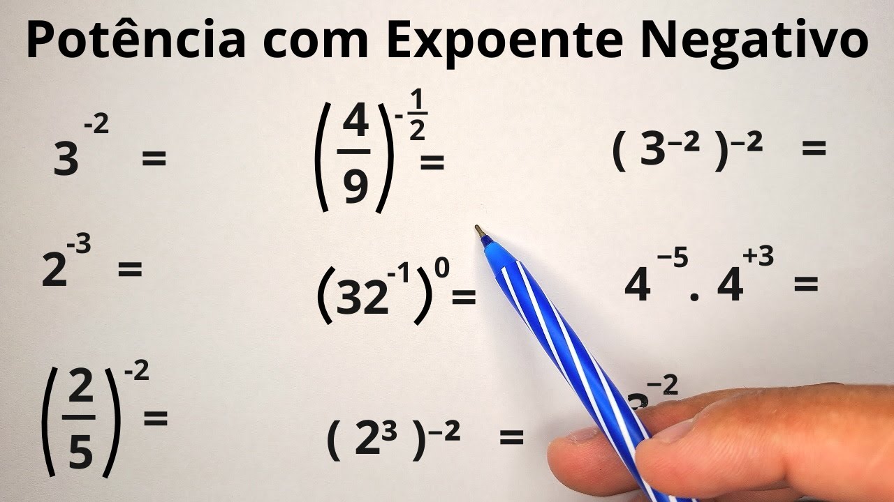 POTÊNCIA COM EXPOENTE NEGATIVO | APRENDA COM ESSES 9 EXEMPLOS