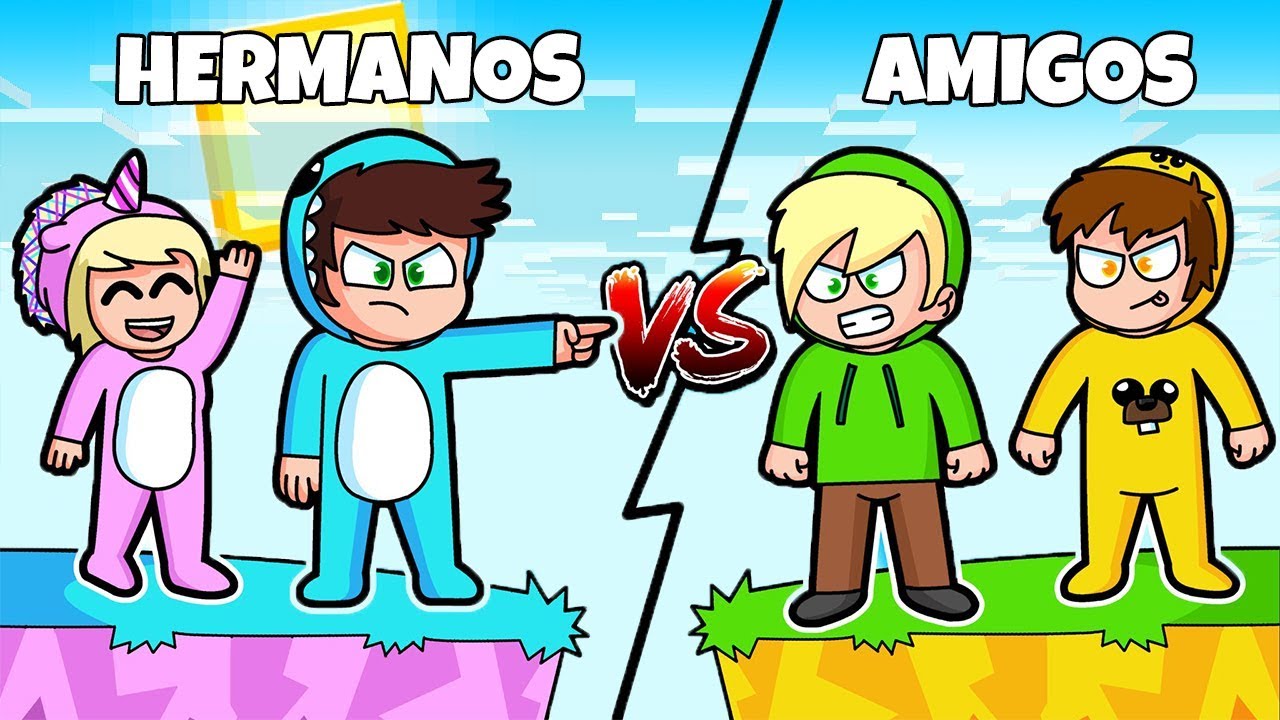 ISLA de HERMANOS vs ISLA de AMIGOS en MINECRAFT 😱 BEBE MILO y CLARI vs VITA y ADRI
