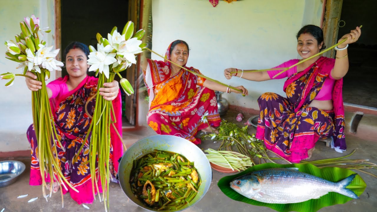 এ বছরের সেরা বৃষ্টি তার মধ্যে শাপলা দিয়ে কাঁচা ইলিশ রান্না | Ilish Recipe |