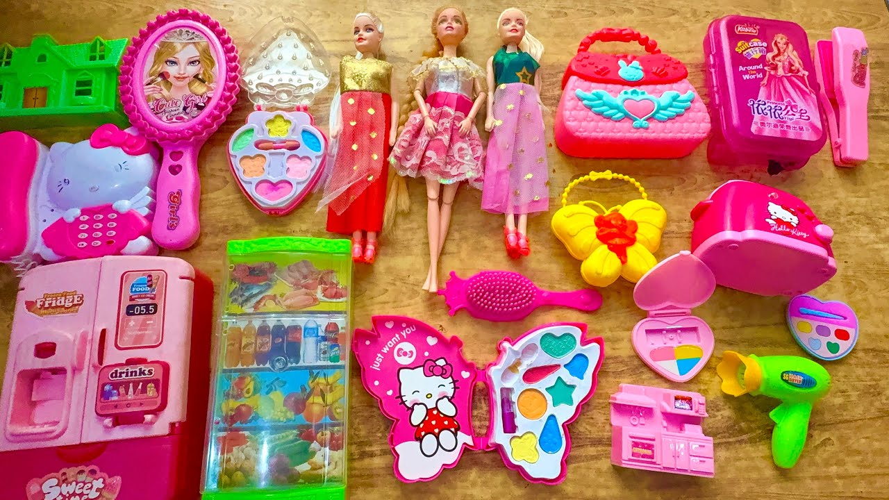 3 :40 Minutes Satisfying Unboxing Hello Kitty Tiny Barbie Doll Butterfly Makeup Set | ASMR Mini Toys