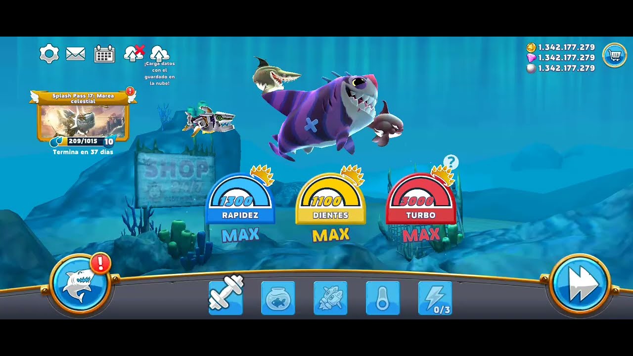 Jugando hungry shark world