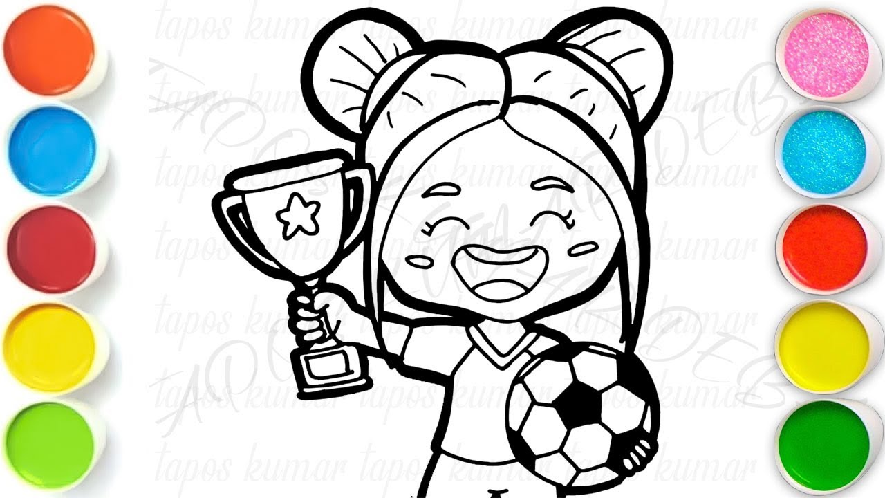 soccer champion with trophy Drawing, Painting & Coloring For Kids and Toddlers_ Kids Art