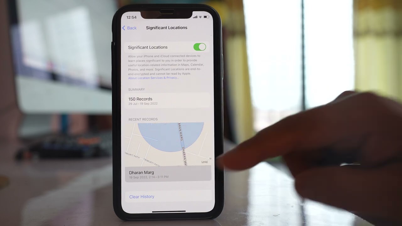 How to check the details of Significant Locations saved in iPhone in iOS 15 and above