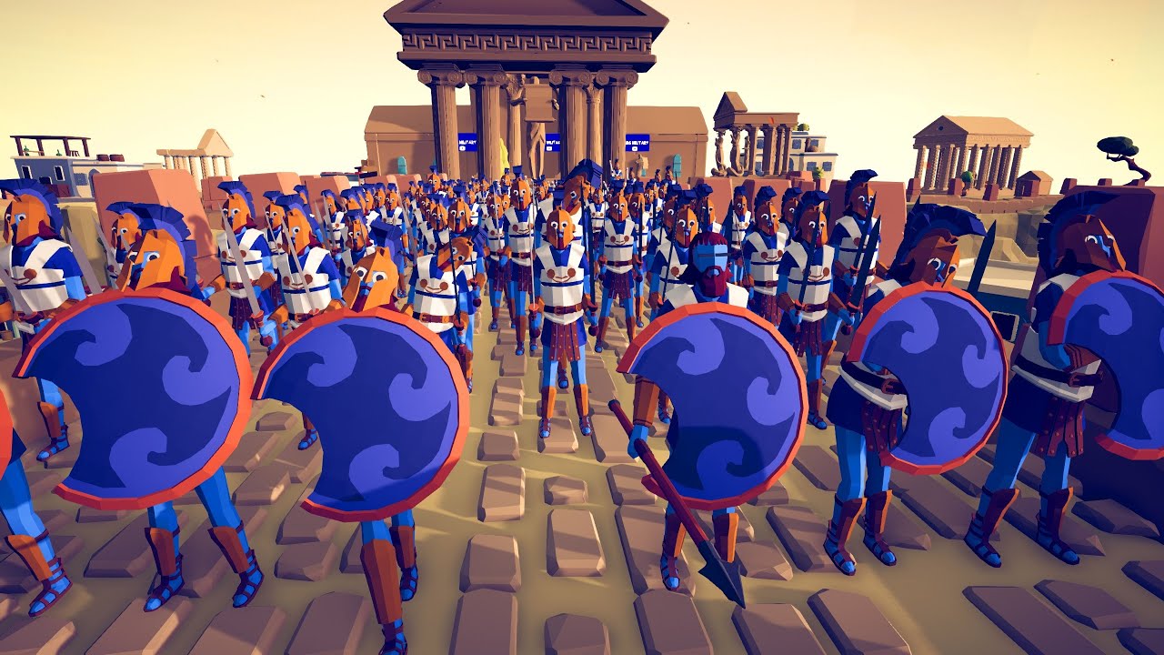 100x GREEK ARMY ATTACK ENEMY CASTLE  - Totally Accurate Battle Simulator TABS