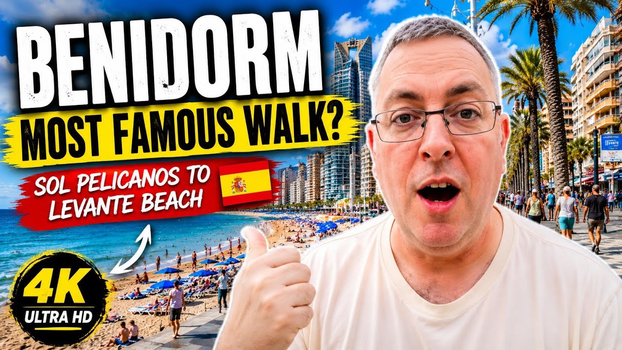 Walk With Me from Sol Pelicanos to Levante Beach | Benidorm Strip Tour
