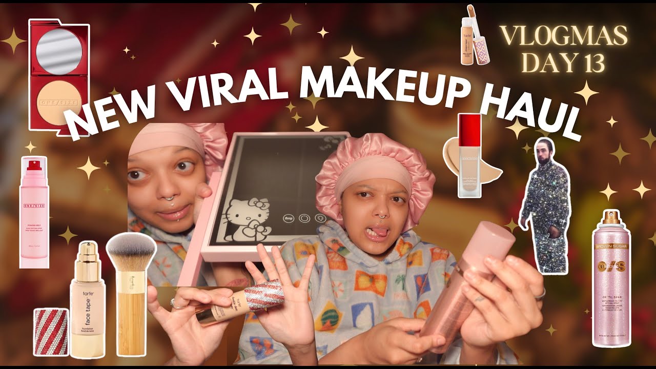vlogmas day 13 🎄✨|| new makeup haul 💄, viral makeup products ✨, one size, tarte, & more 💌