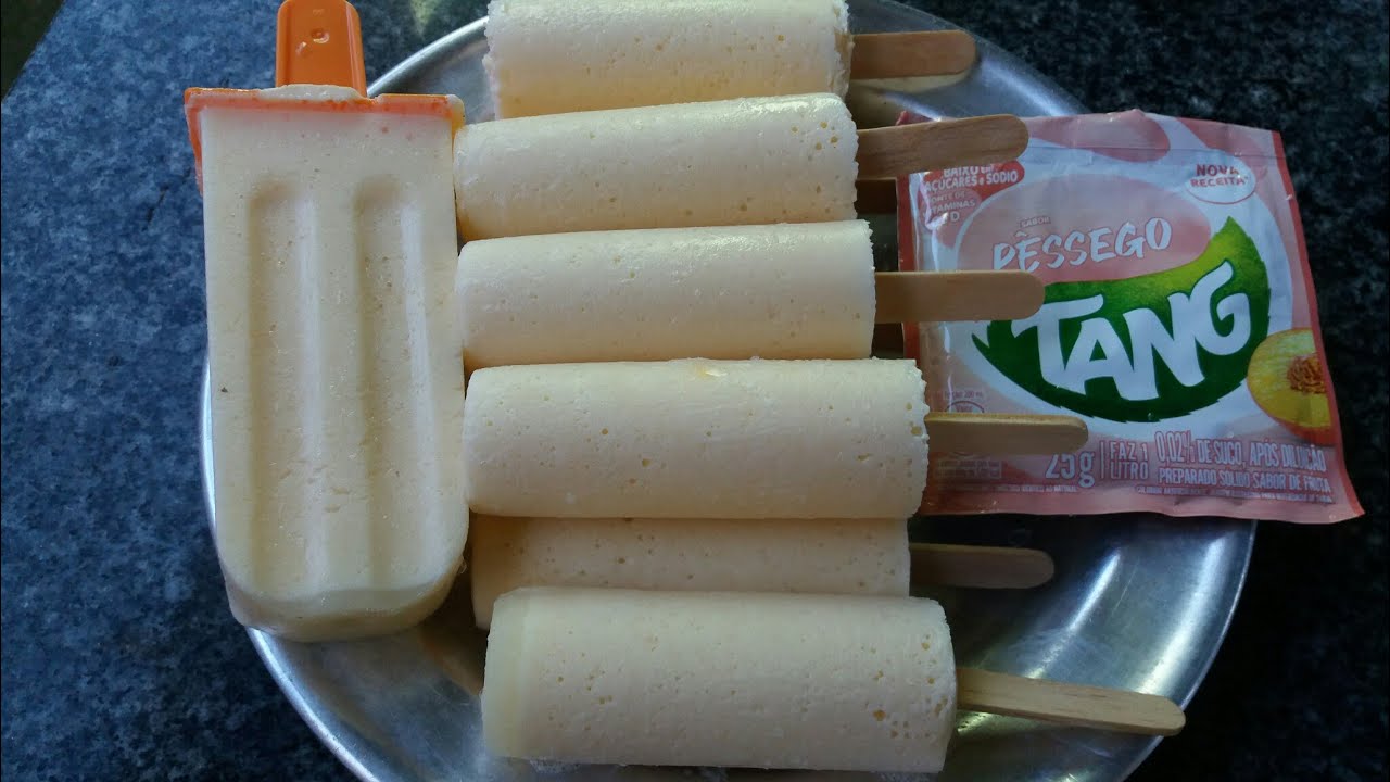 Picolé cremoso de suco tang