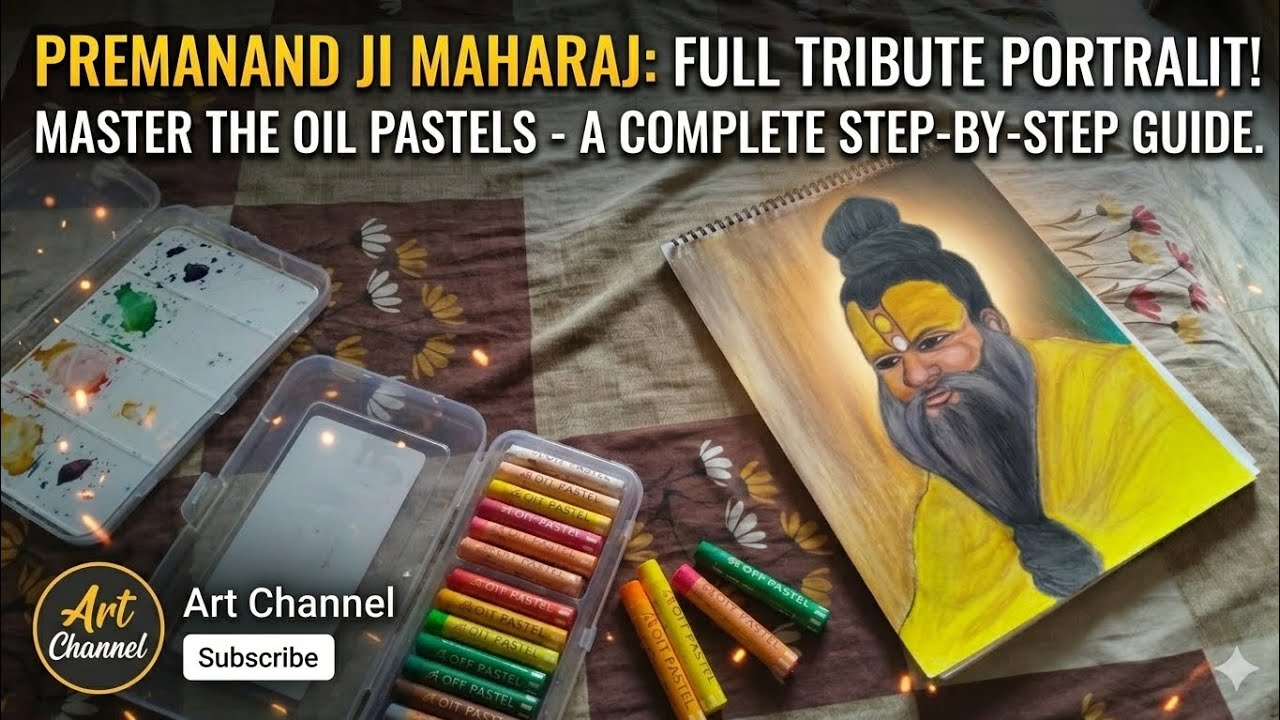 Pramanadji maharaj drawing part 2 colouring with  domes oil pastels 