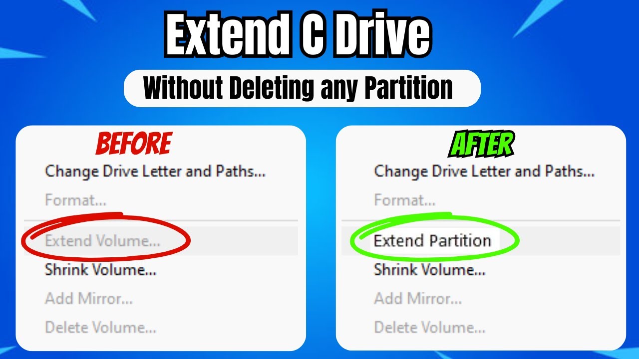 Extend C Drive Without Deleting any Partition (FIX Extend Volume Greyed Out) EASY