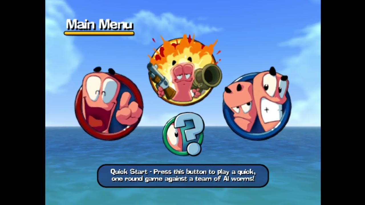 Worms 3D GameCube Gameplay #7 Missions and Quickmatch