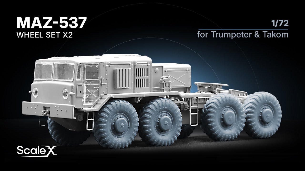 ScaleX MAZ-537 Wheel Set Review. WM 72005 Ordinary and WM 72005S Sagged, for Trumpeter & Takom, 1/72