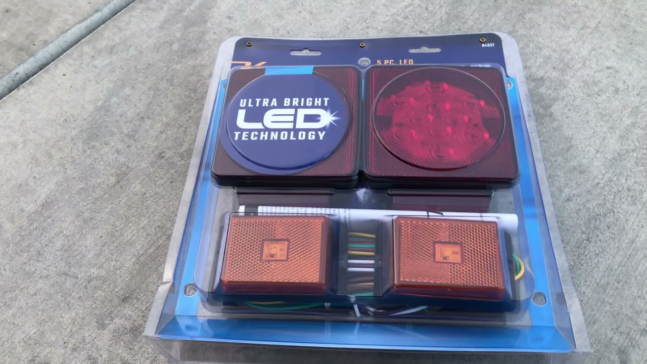 Trailer Lights Kit Install Or Replace I Kenway Harbor Freight 5 PC Light Kit Review and Test
