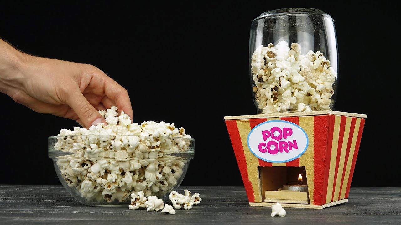 DIY Popcorn Machine from Wood at Home