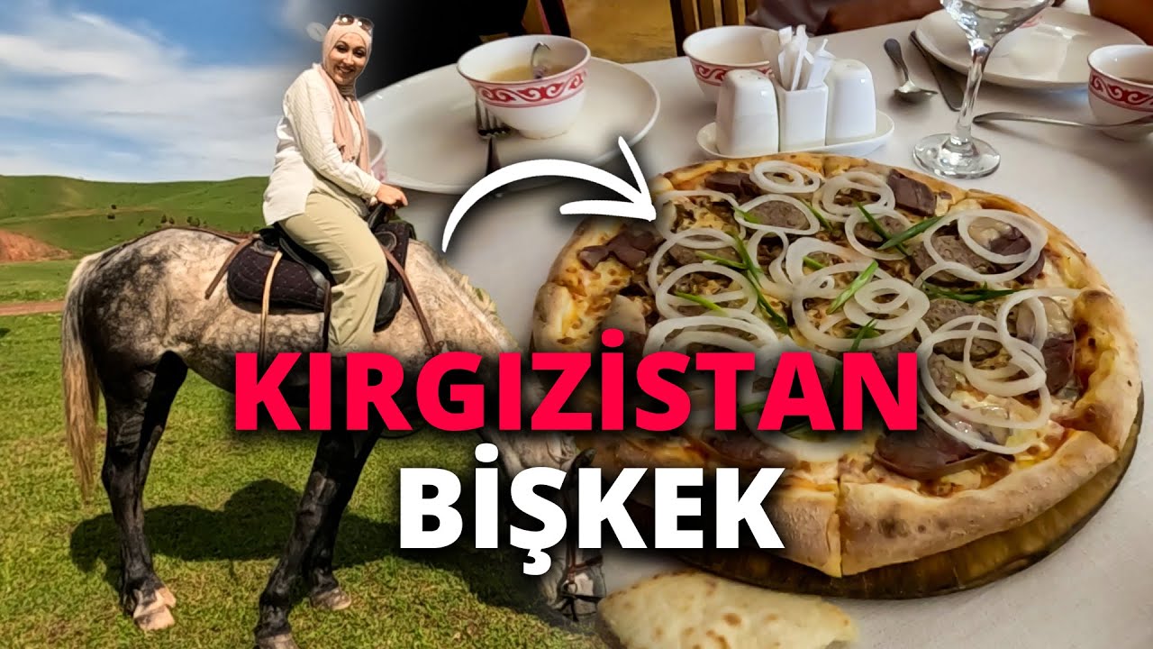 🇰🇬KIRGIZİSTAN-BİŞKEK-YEREL LEZZETLER-AT ETLİ PİZZA YEDİM-KIMIZ İÇTİM /321