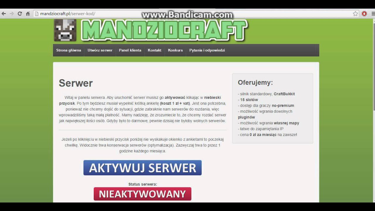 MandzioCraft Najlepszy Hosting Minecraft