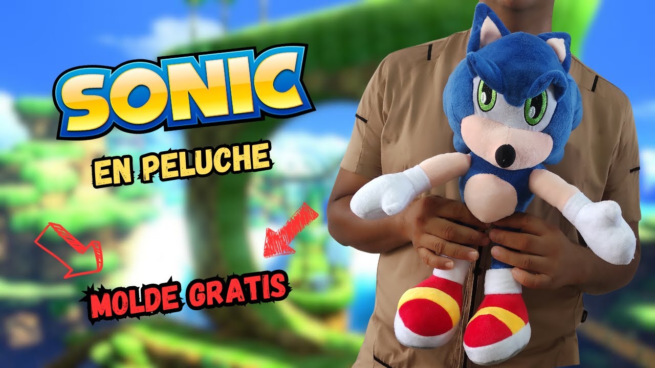 Como hacer sonic en peluche - molde gratis - manualidades 🦔🌀