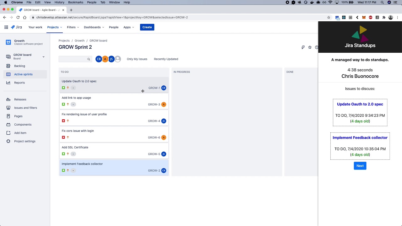 Jira Standups - The chrome extension to help you run more effective standup meetings.