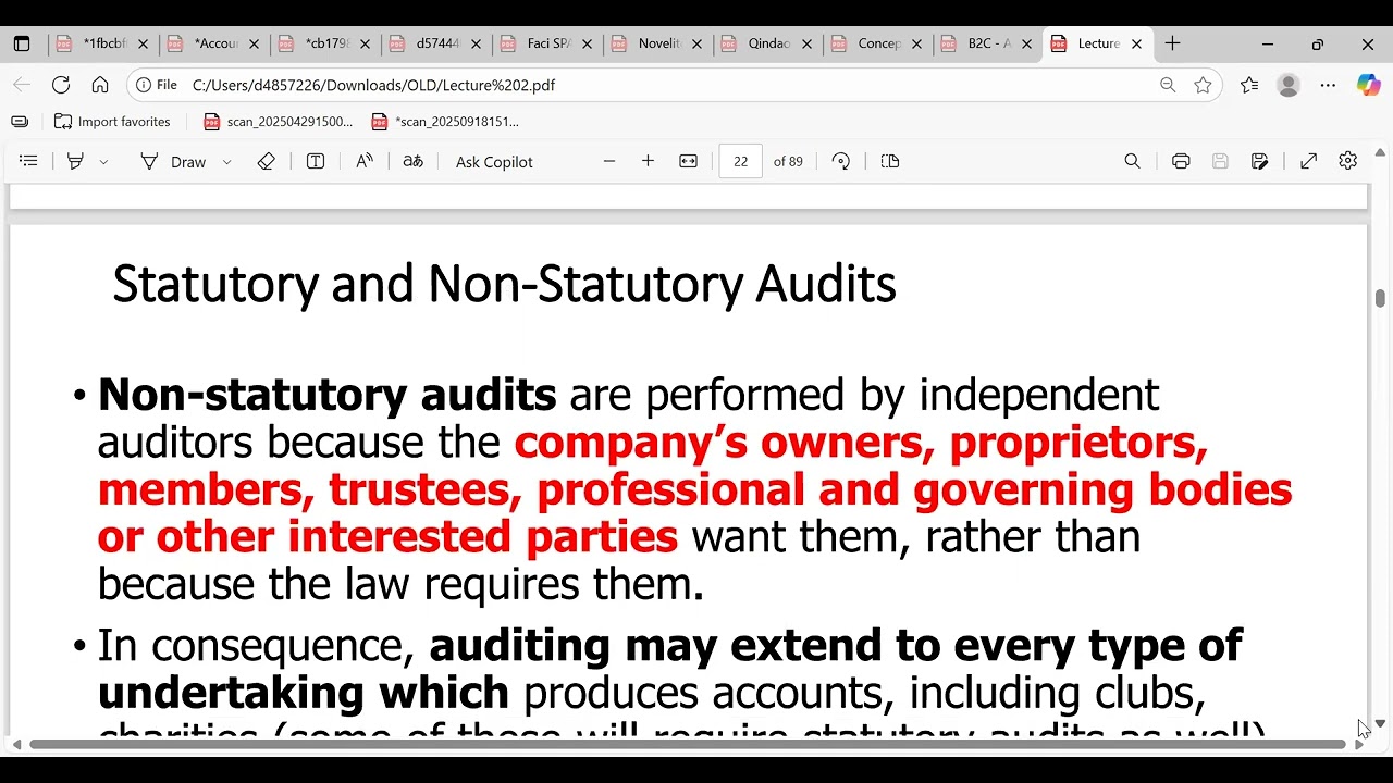 CONTINUATION FROM STATUTORY & NON-STATUTORY AUDITS