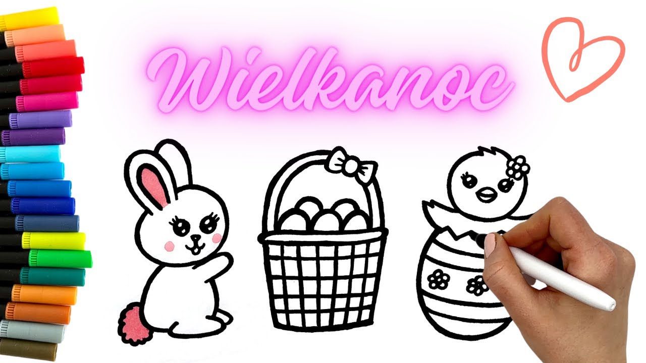 Jak narysować obrazki na wielkanoc 🐰🐣🪺 | 24 MINUTY | ŁATWE MALOWANIE | nauka kolorów dla dzieci