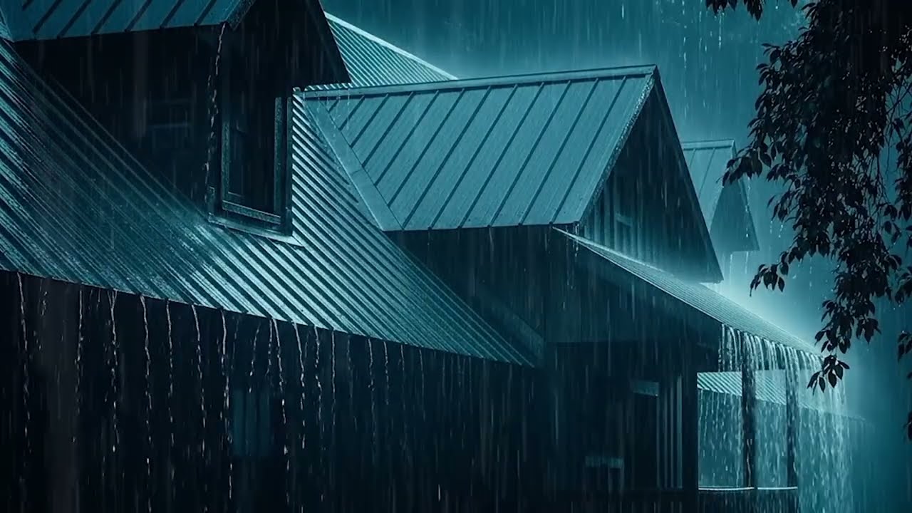 Sleep in 5 Minutes or Less: Heavy Rain & Thunder Sounds on Tin Roof at Night