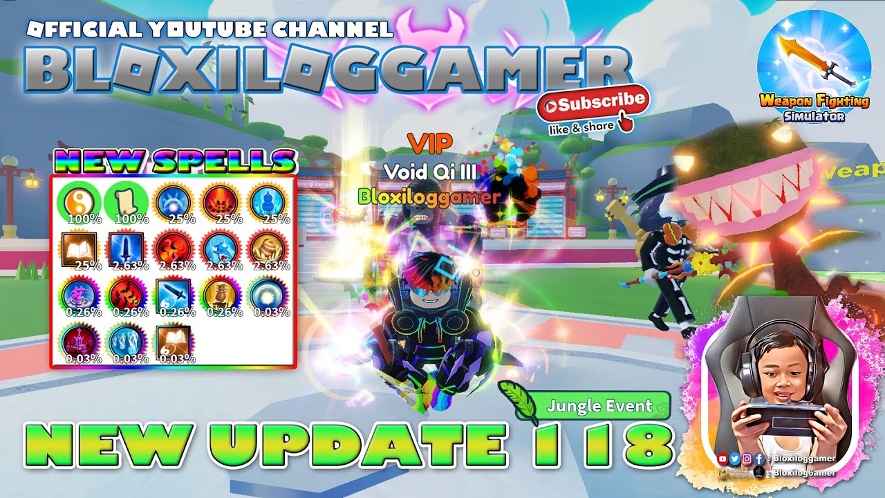 New Update 118 Weapon Fighting Simulator | Bloxiloggamer