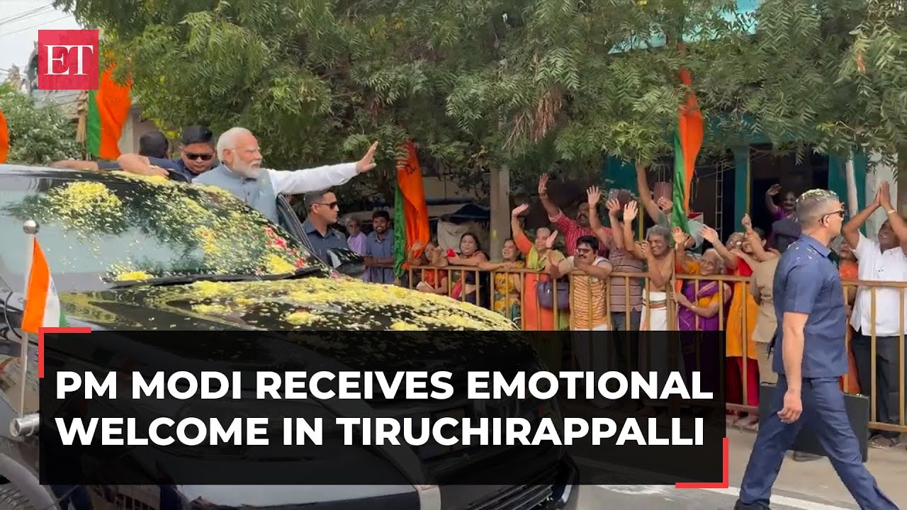 PM Modi receives emotional welcome during impromptu roadshow in Tamil Nadu’s Tiruchirappalli