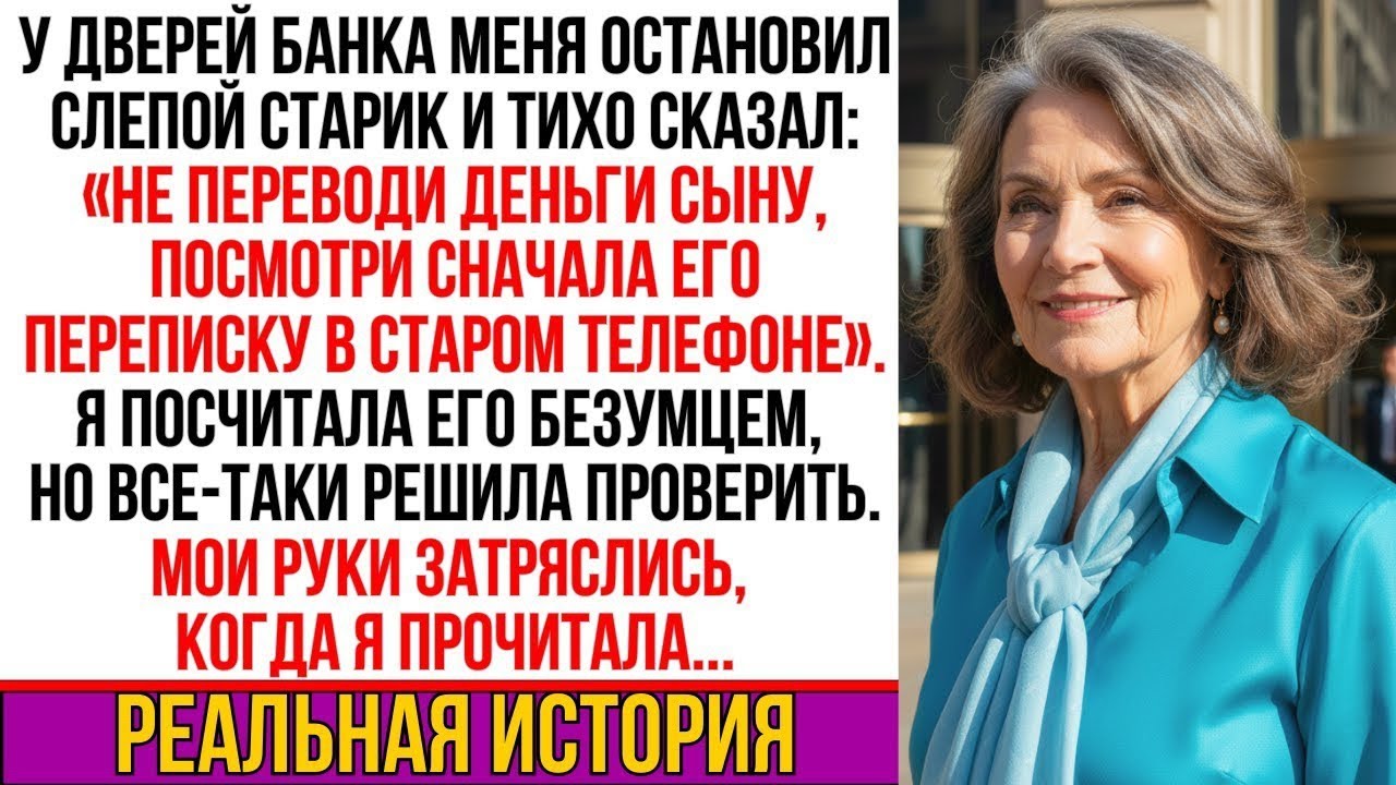 У дверей банка меня остановил слепой старик и прошептал: 
