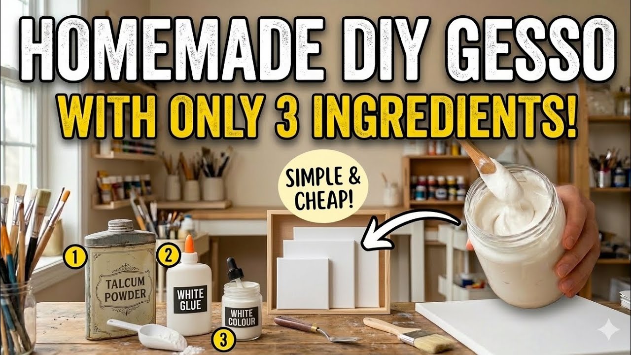 Stop Buying Gesso! 🛑 Make Your Own with ONLY 3 Ingredients | Artistic Hallway DIY