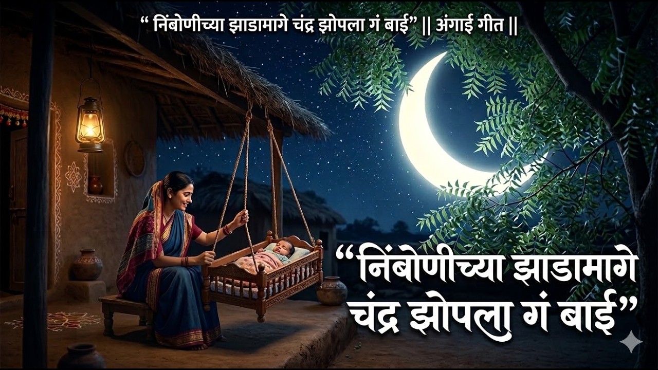 निंबोणीच्या झाडामागे चंद्र झोपला गं बाई 🌙 | Emotional Marathi Lullaby | Animated