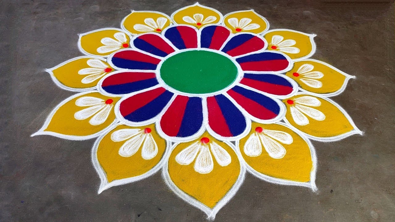 Margazhi 1 special big kolam|newyear big rangoli designs| dhanurmasam muggulu|super Amazing rangoli