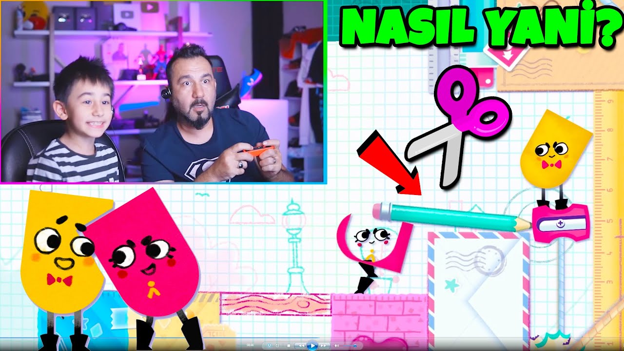 O KALEM NASIL ÖYLE DURDU? ŞOK OLDUM! SAKIN BENİ KESME! | NINTENDO SWITCH | SNIPPERCLIPS OYNUYORUZ